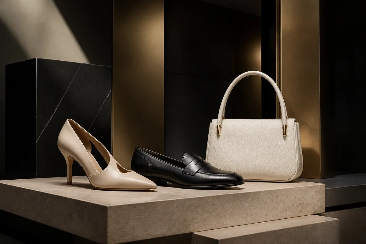 POSH signature selection of elegant shoes and handbag